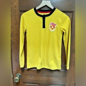 KELLOGGS L’eggo my Eggo Yellow Waffle Weave kids shirt. Size L